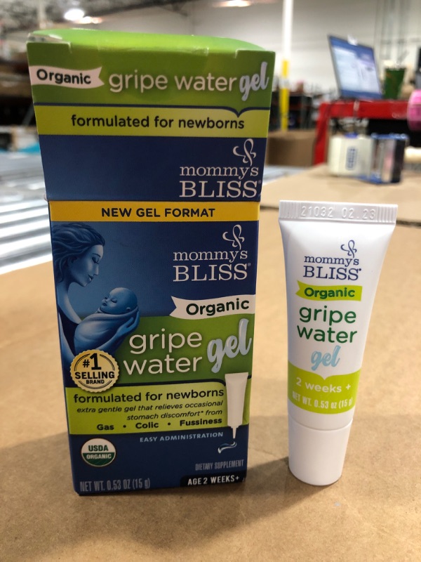 Photo 2 of Mommy's Bliss Organic Gripe Water Gel for Newborns, Extra Gentle Gel, Relieves Occasional Stomach Discomfort from Gas, Colic & Fussiness, Easy Administration, Age 2 Weeks +, 0.53 Oz (45 Servings)
