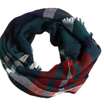 Photo 1 of Wander Agio Womens Winter Head Hair Wraps Infinity Circle Scarves Warm Plaid Scarf
