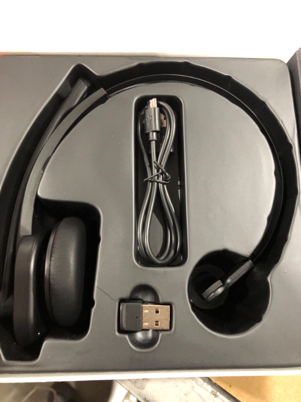 Photo 2 of TaoTronics Bluetooth Headset with Microphone, Wireless Headset with USB Adapter for PC, Noise Cancel Mic, On Ear Headphone Bluetooth 5.0 34H for Trucker Home Office Online Class Call Center Skype Zoom