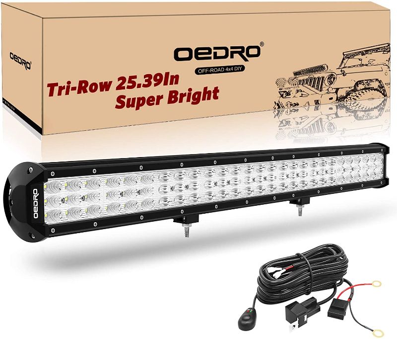 Photo 1 of oEdRo LED Light Bar 52Inch 697W Tri-Row Spot Flood Combo Led Work Light with Wiring Harness, Off Road Driving Fog Lamp Fit for Truck Boat Jeep SUV ATV UTV Pickup Tractor
