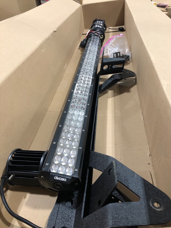 Photo 2 of oEdRo LED Light Bar 52Inch 697W Tri-Row Spot Flood Combo Led Work Light with Wiring Harness, Off Road Driving Fog Lamp Fit for Truck Boat Jeep SUV ATV UTV Pickup Tractor
