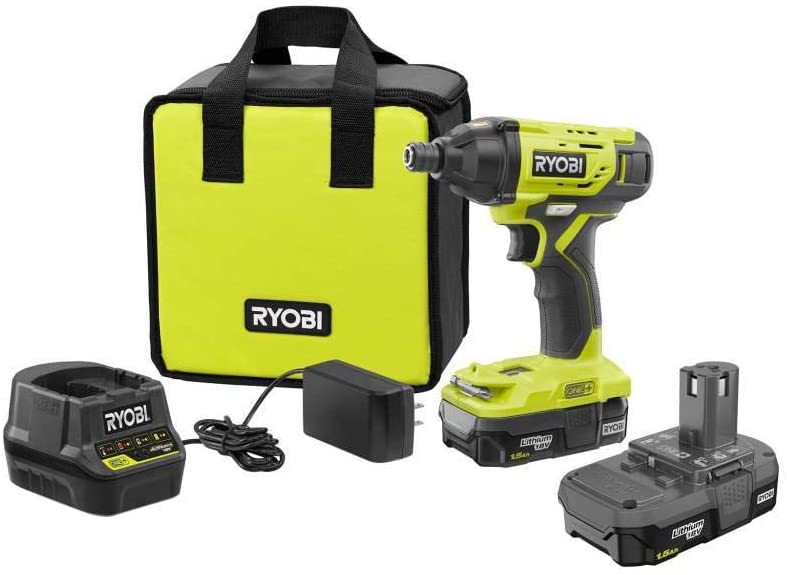 Photo 1 of Ryobi P235AK 18-Volt ONE+ Lithium-Ion Cordless 1/4 in. Impact Driver Kit with (2) 1.5 Ah Batteries, Charger, and Bag
