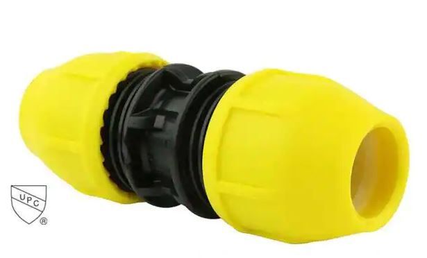 Photo 1 of 2 in. IPS DR 11 Underground Yellow Poly Gas Pipe Coupler ( 2 PACK )
