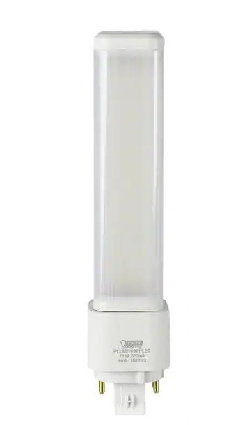 Photo 1 of 26-Watt Equivalent PL Horizontal CFLNI 4-Pin Plug-in GX24Q-3 Base CFL Replacement LED Light Bulb, Cool White 4100K

