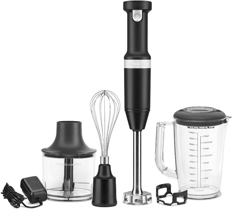 Photo 1 of KitchenAid Cordless Variable Speed Hand Blender with Chopper and Whisk Attachment - KHBBV83
