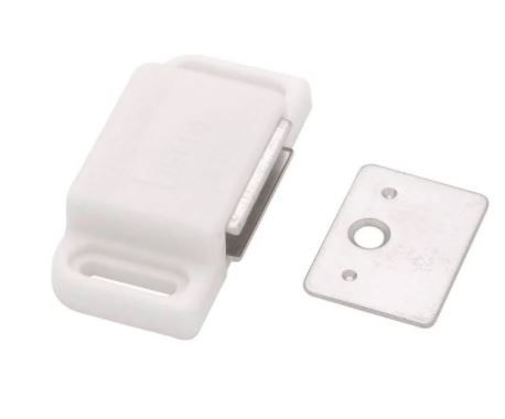 Photo 1 of 6 Pack: Liberty Hardware 1-3/16" (30mm) Catch/Latch White - C080X0C-W-P
