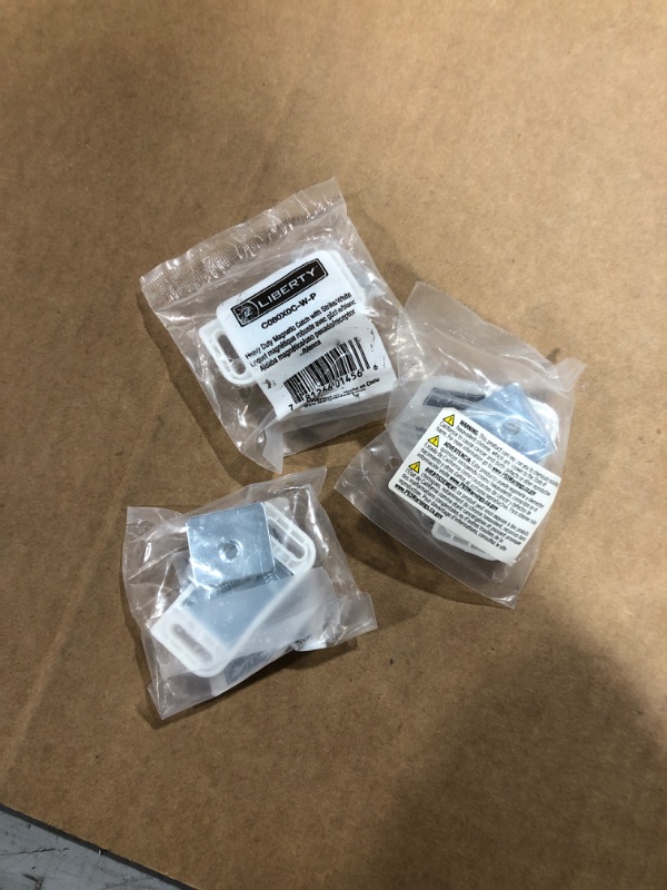 Photo 2 of 3 Pack: Liberty Hardware 1-3/16" (30mm) Catch/Latch White - C080X0C-W-P
