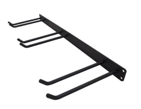 Photo 1 of 32 in. Heavy-Duty 3-Prong Tool Rack Holder in Black Steel
