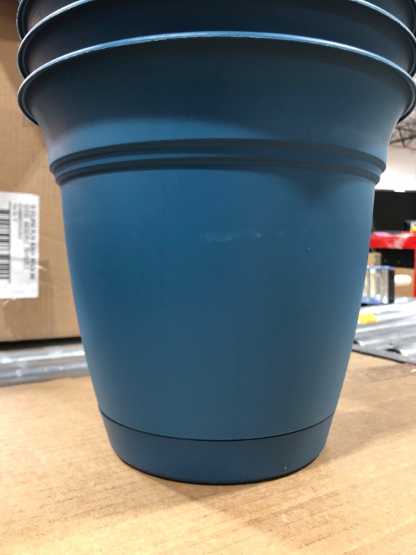 Photo 1 of 12 PACK 9 INCH BLUE POTS FOR PLANTS 