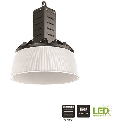 Photo 1 of Commercial Electric 16 in. 750-Watt Equivalent Integrated LED Dimmable Black High Bay Light 5000K
