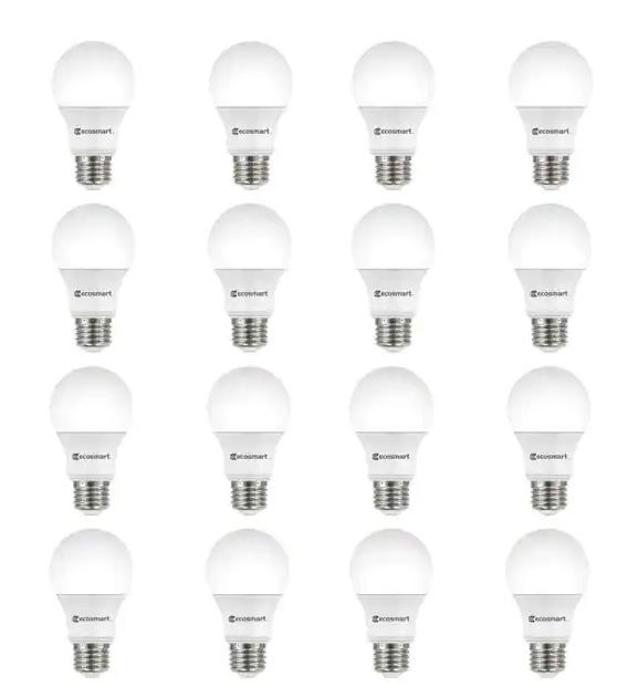 Photo 1 of 40-Watt Equivalent A19 Dimmable ENERGY STAR LED Light Bulb, Bright White (16-Pack)
