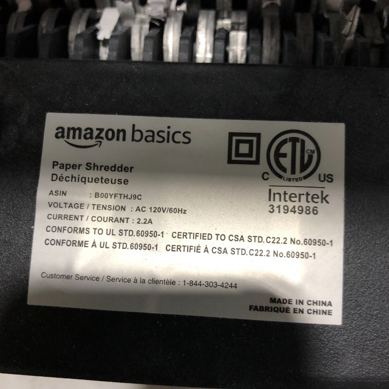 Photo 5 of Amazon Basics 6-Sheet High-Security Micro-Cut Paper and Credit Card Home Office Shredder
