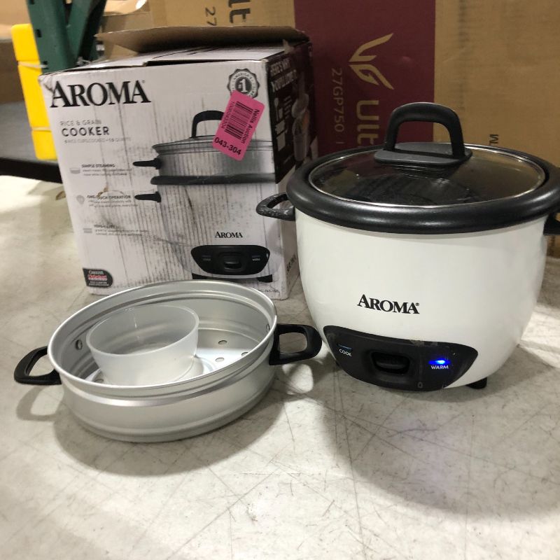 Photo 2 of Aroma - 6-Cup Rice Cooker - White