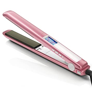 Photo 1 of Professional Hair Straightener Titanium Flat Iron for Hair Makes Hair Shiny Dual Voltage Flat Iron Heats up Fast, Rose Gold
