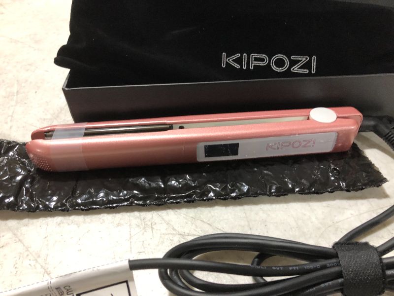 Photo 5 of Professional Hair Straightener Titanium Flat Iron for Hair Makes Hair Shiny Dual Voltage Flat Iron Heats up Fast, Rose Gold
