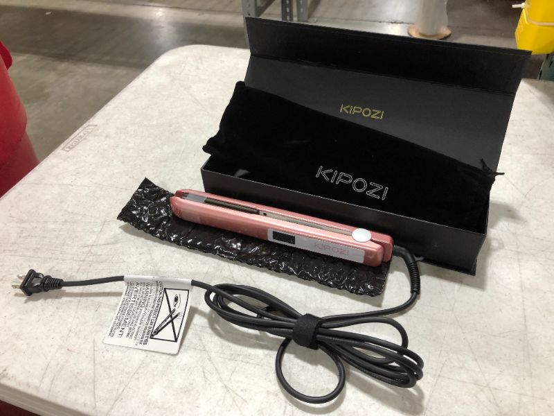 Photo 4 of Professional Hair Straightener Titanium Flat Iron for Hair Makes Hair Shiny Dual Voltage Flat Iron Heats up Fast, Rose Gold
