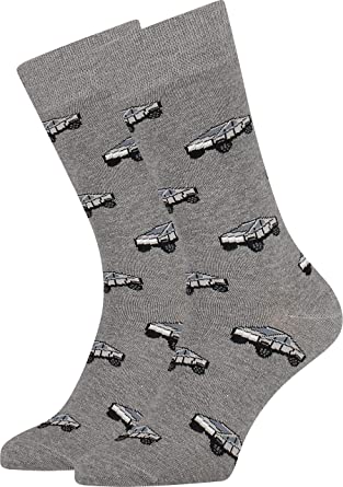 Photo 1 of Funny Socks Cool socks Cybertruck Meme Socks Tesla Elon Musk for Men, Women and Cyborgs 8-12 mens 
