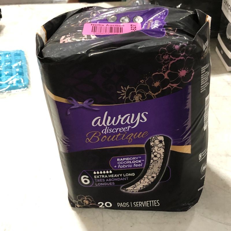 Photo 1 of Always Discreet Boutique Incontinence and Postpartum Incontinence Pads - Extra Heavy Absorbency - Long Length - 20ct

