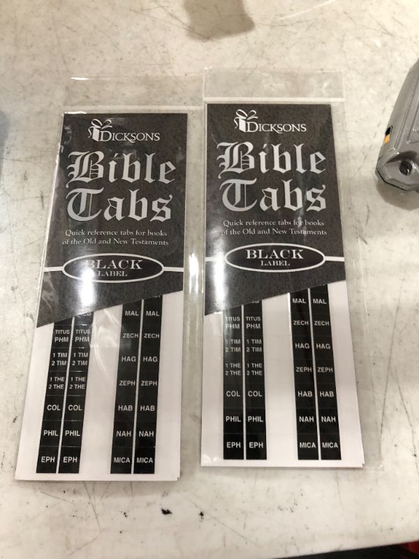 Photo 2 of 2 PACK! Black Quick Reference Adhesive Old and New Testament Bible Indexing Tabs
