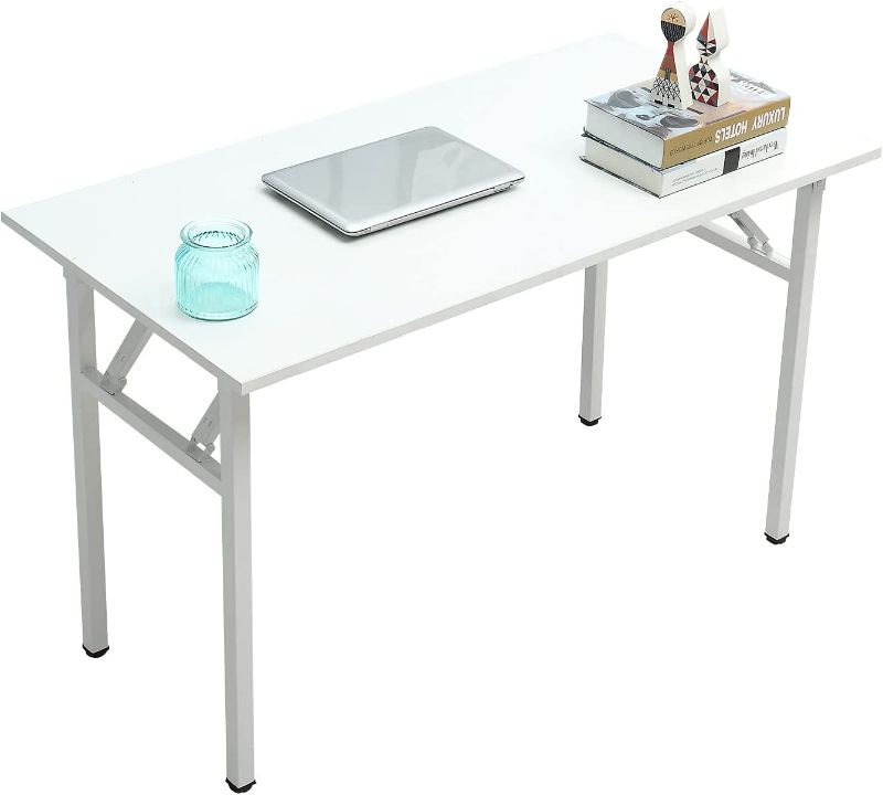 Photo 1 of Need 47 inches Computer Desk Office Desk Folding Table with BIFMA Certification Computer Table Workstation, White AC5DW-120
