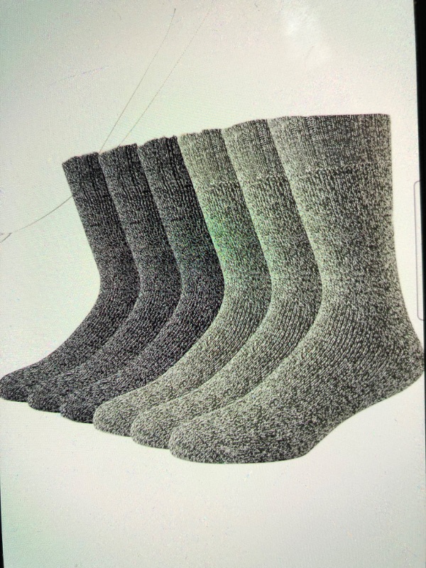 Photo 1 of 6 pairs merino wool socks for men winter warm cozy thermal 