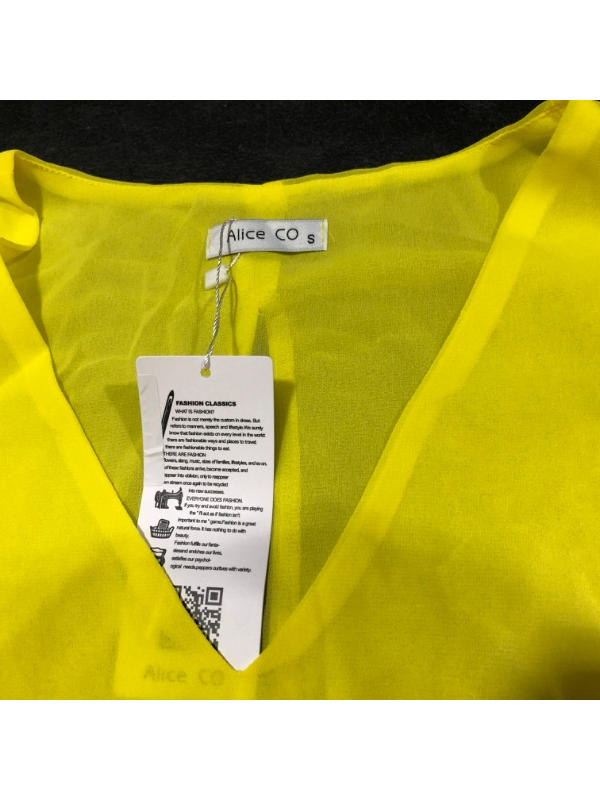 Photo 1 of Women's Shirt V Neck  Yellow Size Small 