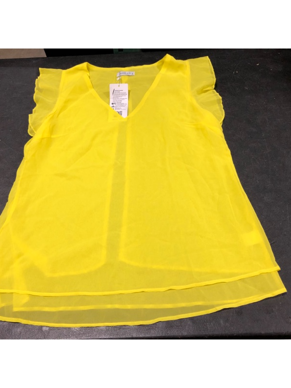 Photo 2 of Women's Shirt V Neck  Yellow Size Small 