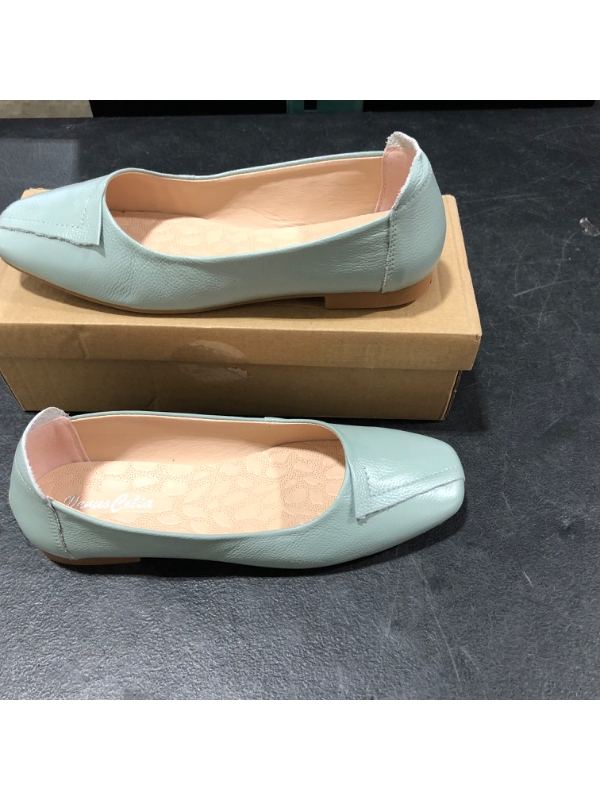 Photo 3 of  VenusCelia Women's Plain Dance Flat Shoe, Pale Turquoise, Unknown Size looks like 5.5/6
