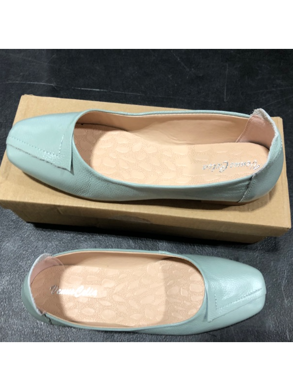 Photo 4 of  VenusCelia Women's Plain Dance Flat Shoe, Pale Turquoise, Unknown Size looks like 5.5/6
