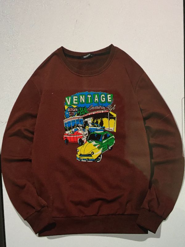 Photo 1 of womens oversized sweatshirt graphic crewneck vintage long sleeve preppy Size Large 