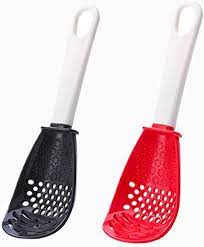 Photo 1 of 2 pack multifunctional Kitchen strainer spoon 2 pcs red + black  