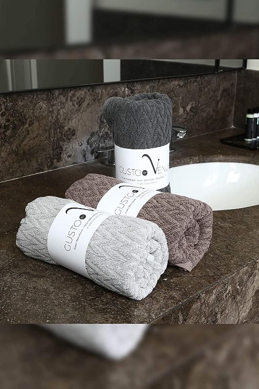 Photo 2 of 3 Piece Premium Quality Cotton Bath Towel Set - 1 (Assorted Pack A, 19 x 35 Inches)
