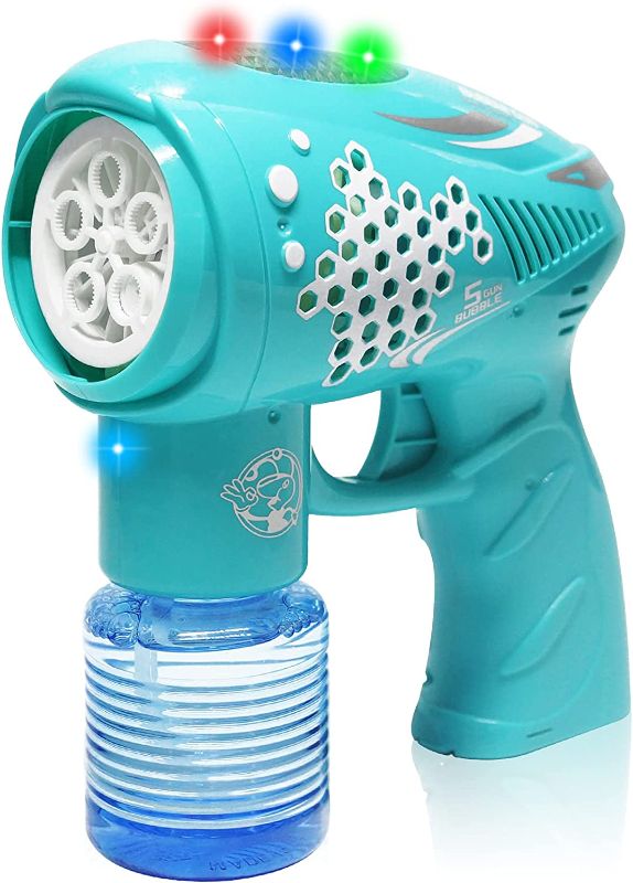 Photo 1 of BIGMEDA Bubble Machine Light and Music Bubble Gun for Kids Toddlers Bubble Blower for Bubble Blaster Indoor & Outdoor Summer Play Toys for Party Favors Boys & Girls Gifts (Blue)
