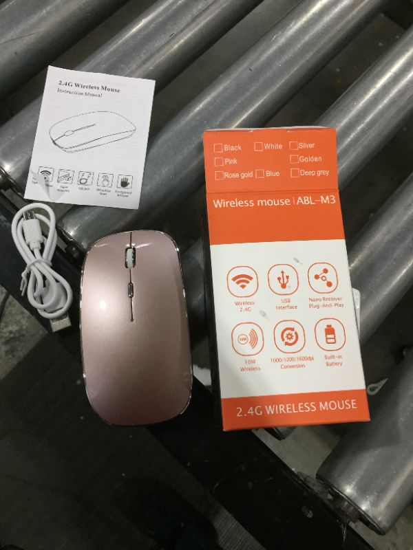 Photo 2 of Bluetooth Mouse for iPad Pro iPad Air Rechargeable Bluetooth Wireless MacBook Pro MacBook Air Mac Laptop Chromebook Windons Notebook MacBook HP PC DELL (Rose Gold)
