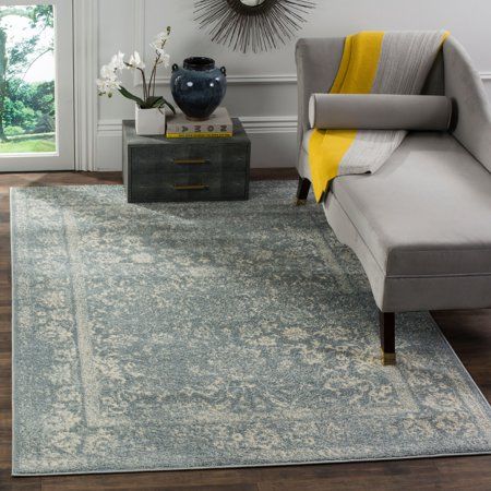 Photo 1 of ADR109T-8 Adirondack Large Rectangle Area Rug, Slate & Ivory - 8 X 10 Ft.
