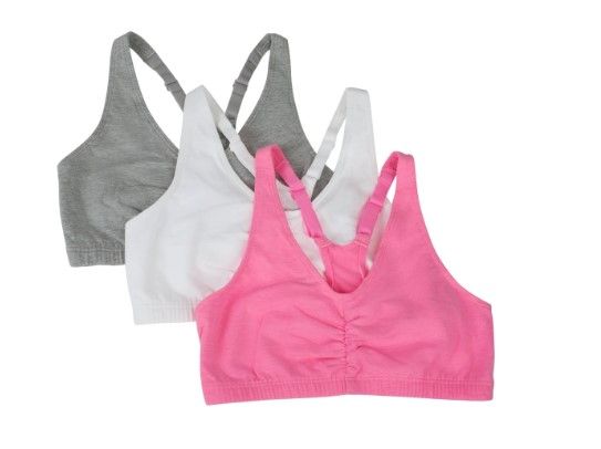 Photo 1 of Fruit of the Loom Women's Racerback Sports Bra Shirred Front
