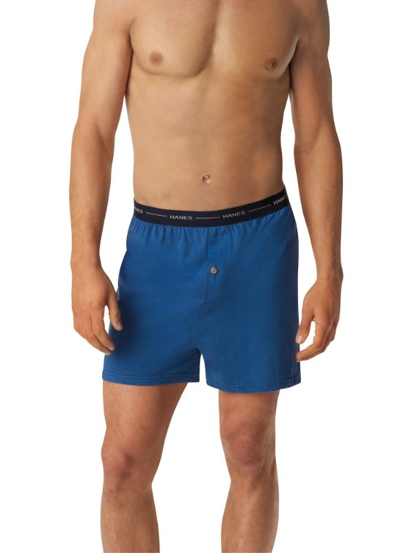 Photo 1 of Hanes Men's Exposed Waistband Knit Boxer-Multiple Packs Available
L