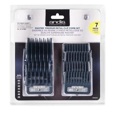 Photo 1 of Andis 7 Piece Master Premium Metal Comb Set Hair Clipper Attachments 33645
