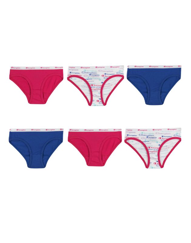 Photo 1 of Champion Girl's Cotton Stretch Hipsters, 6-pairs Assorted L
