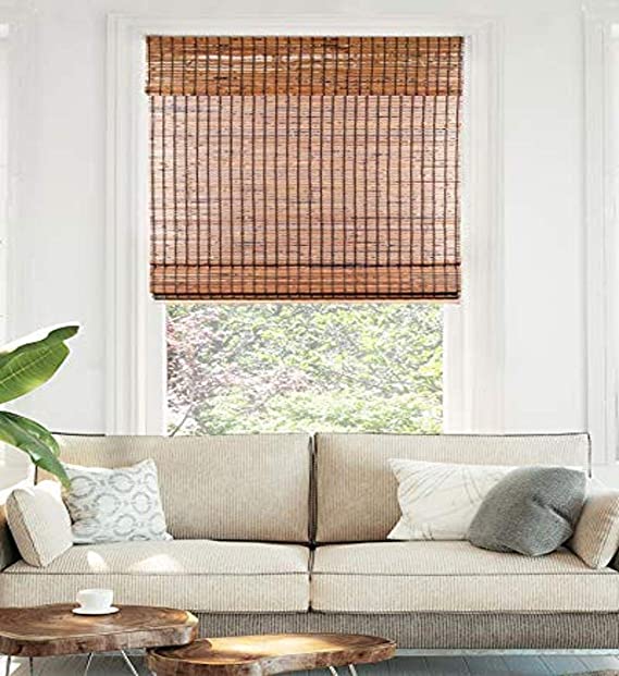 Photo 1 of CHICOLOGY Bamboo Blinds , Bamboo Shades , Roman Shades for Windows , Roman Window Shades , Window Shades for Home , Bamboo Shades for Patio , Blinds & Shades , Window Shade , 32"W X 64"H, Beaver
