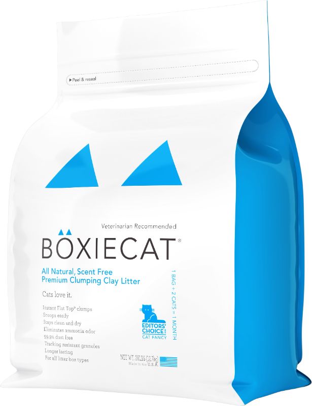 Photo 1 of Boxiecat Premium Unscented Clumping Clay Cat Litter, 28-lb Bag
