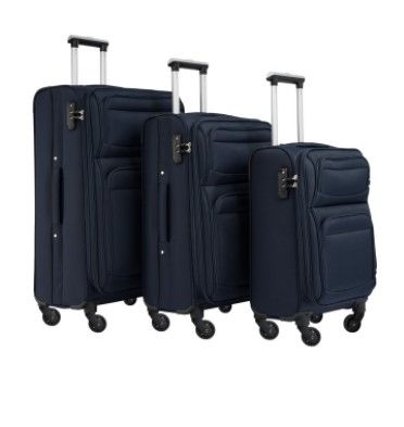 Photo 1 of Ametoys Softside Luggage Expandable 3 Piece Set Suitcase Upright Spinner Softshell Lightweight Luggage Travel Set
