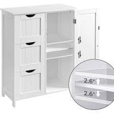 Photo 1 of 23.62 in. W x 31.9 in. H x 11.81 in. D White Over-the-Toilet Storage with 3 Large Drawers and 1 Adjustable Shelf
