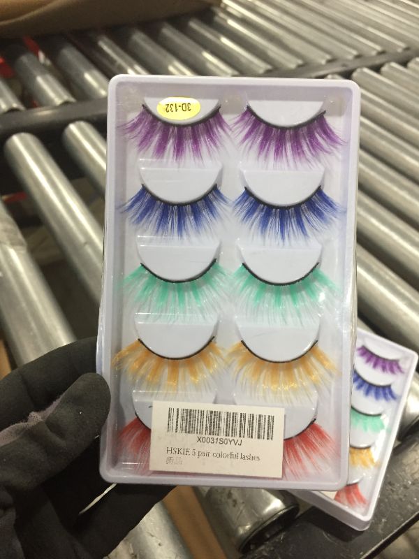 Photo 2 of Colored Eyelashes Colorful Lashes Halloween Mink Lashes Pink Lashes Red Lashes Green Lashes Purple Lashes Orange Lashes Cosplay Long Dramatic False Eyelashes 20MM 