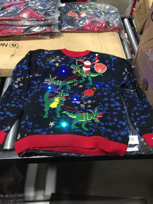 Photo 2 of Blizzard Bay Men's Ugly Christmas Sweater Light Up
LARGE 