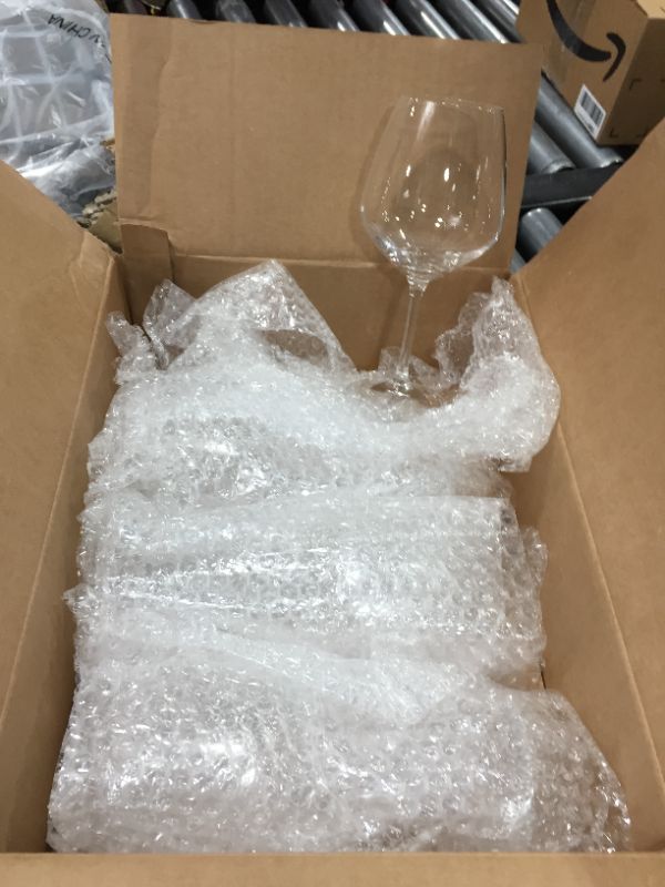 Photo 1 of Bormioli Rocco 18oz Red Wine Glasses, Crystal Clear Star Glass, Laser Cut Rim For Wine Tasting, Elegant Party Drinking Glassware, Restaurant Quality (Set of 4)
