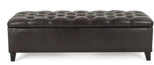 Photo 1 of  Brown Button Tufted Storage Bench
