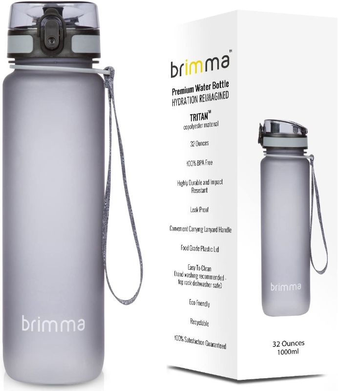 Photo 1 of Brimma Premium Sports Water Bottle with Leak Proof Flip Top Lid - Eco Friendly & BPA Free Tritan Plastic - Must Have for The Gym, Yoga, Running, Outdoors, Cycling, and Camping
