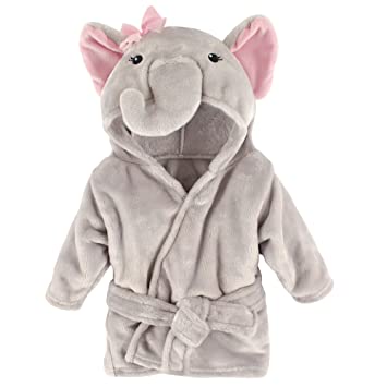 Photo 1 of Hudson Baby Unisex Baby Plush Animal Face Robe, Pretty Elephant, One Size, 0-9 Months
