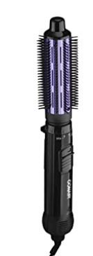 Photo 1 of Conair 2-in-1 Hot Air Curling Combo, Includes 1.5" Curl and 1" Aluminum Bristle Brush, Black, Purple
